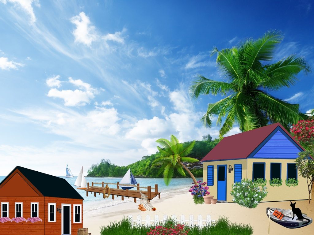 cabaña playa dibujo