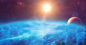 Cuerpos celestes y el espacio, representando el flujo del tiempo y el amor eterno