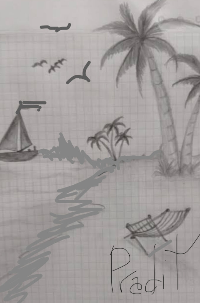 Dibujo de Pradit, inspirado en el relato bautismo de Marisa.